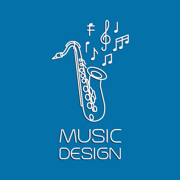 Diseño de música con saxofón alto.