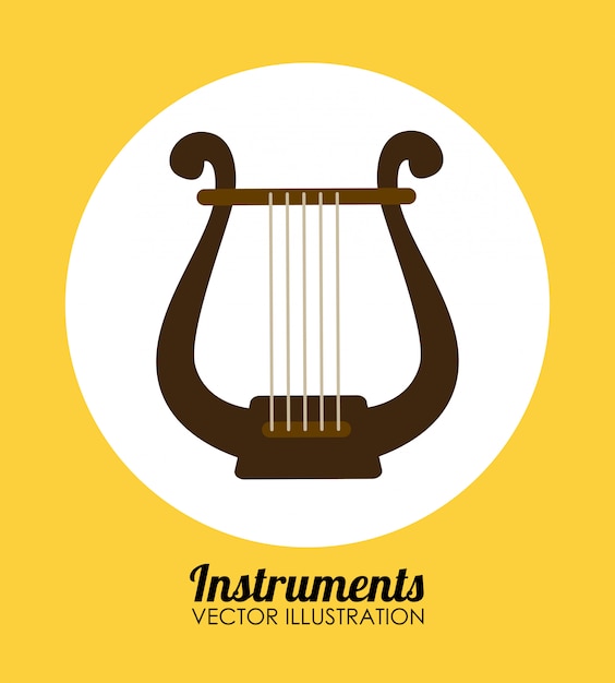 Diseño de música sobre fondo amarillo.