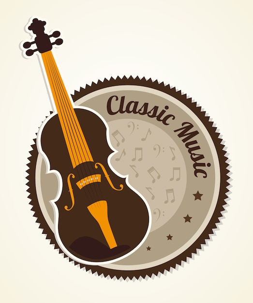 Vector diseño de música sobre fondo blanco ilustración vectorial