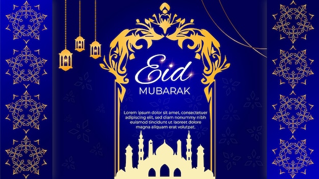 Diseño musulmán de redes sociales de Eid Mubarak