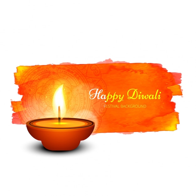 Diseño naranja de pintura para celebración de diwali