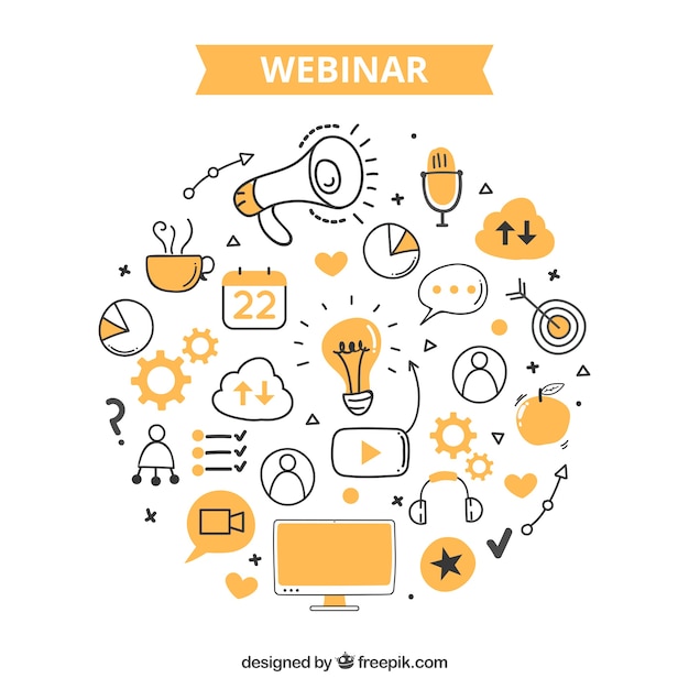 Diseño naranja de webinar