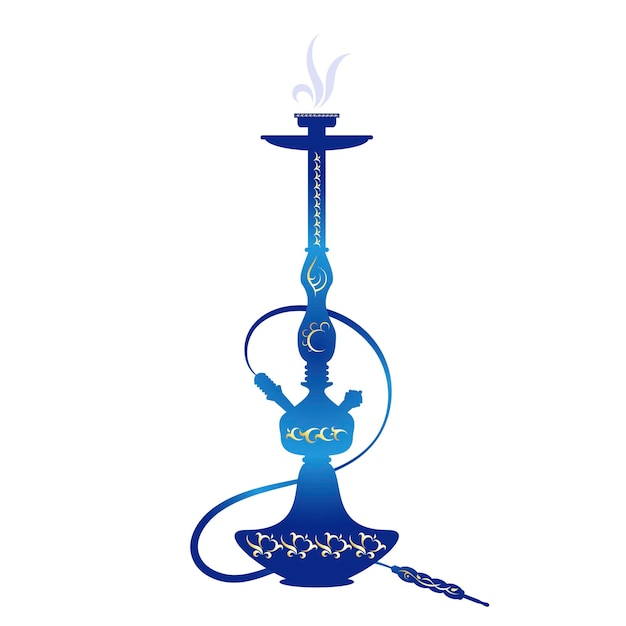 Diseño de narguile con ornamento dorado