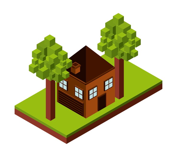 Vector diseño de naturaleza isométrica