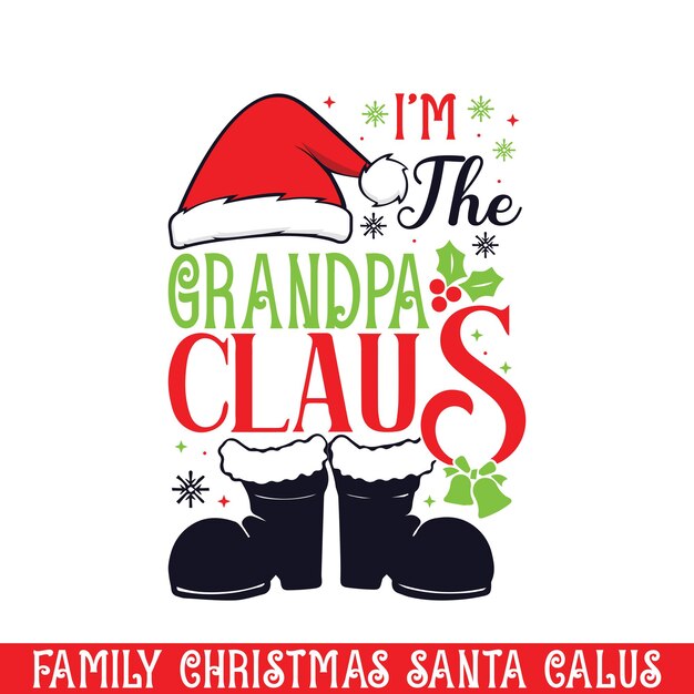 El diseño de Navidad del abuelo Santa Claus Navidad linda gráfica de la familia de Santa Claus