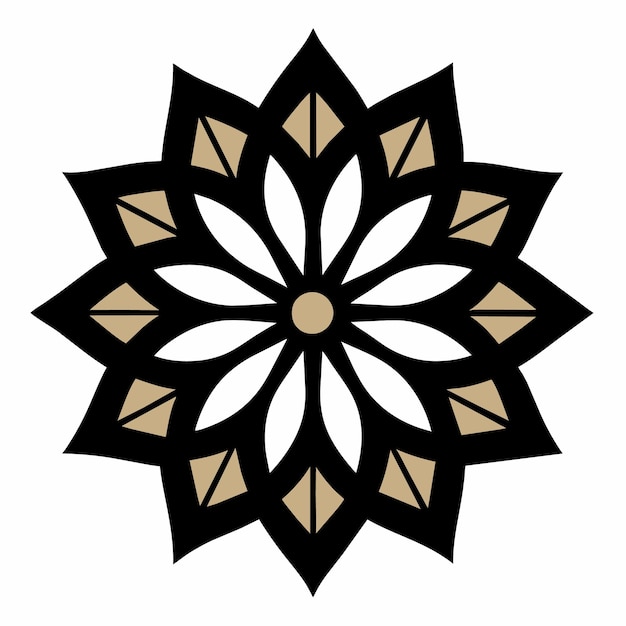 un diseño negro y dorado con un diseño de flores en él