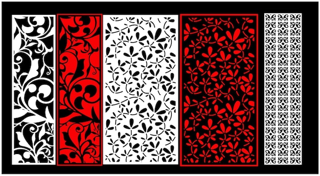 Un diseño en negro y rojo con un borde negro y las palabras "blanco y negro" en él