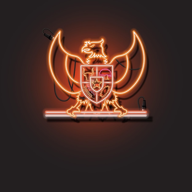 Diseño de neón del día de pancasila el cumpleaños de pancasila