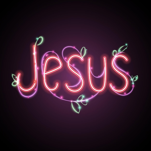 Diseño de neón de Jesús Texto de Jesús