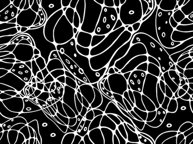 Diseño Neuroart Ilustración abstracta fluida con líneas enredadas Patrón sin costura vectorial