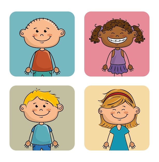 diseño de niños felices