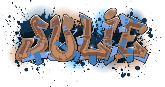 Diseño de nombre con estilo de graffiti - julie cool arte de graffiti legible