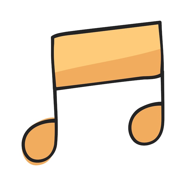 Diseño de notas de música Estilo del icono en fondo blanco