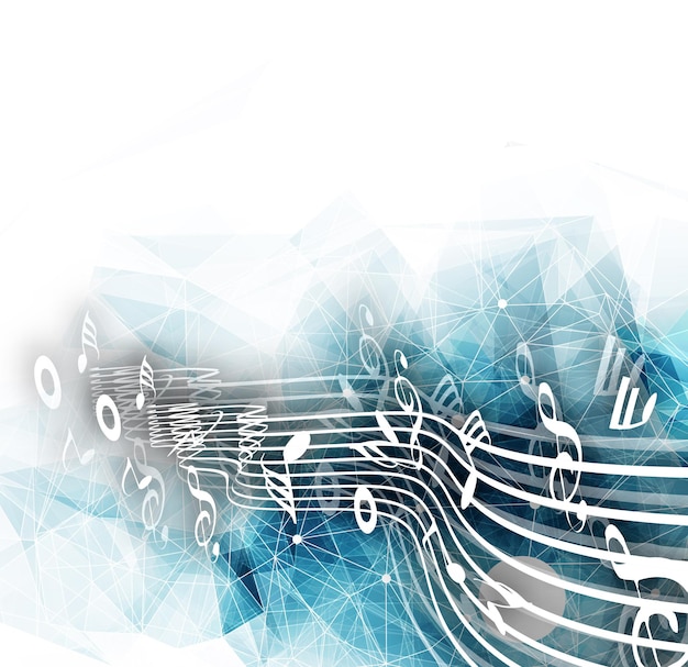 Vector diseño de notas musicales abstractas para la ilustración de vector de uso de fondo de música