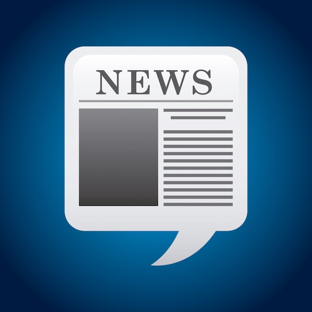 Diseño de noticias sobre fondo azul ilustración vectorial