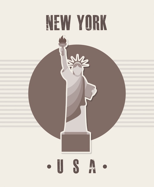 Diseño de nueva york sobre fondo beige ilustración vectorial
