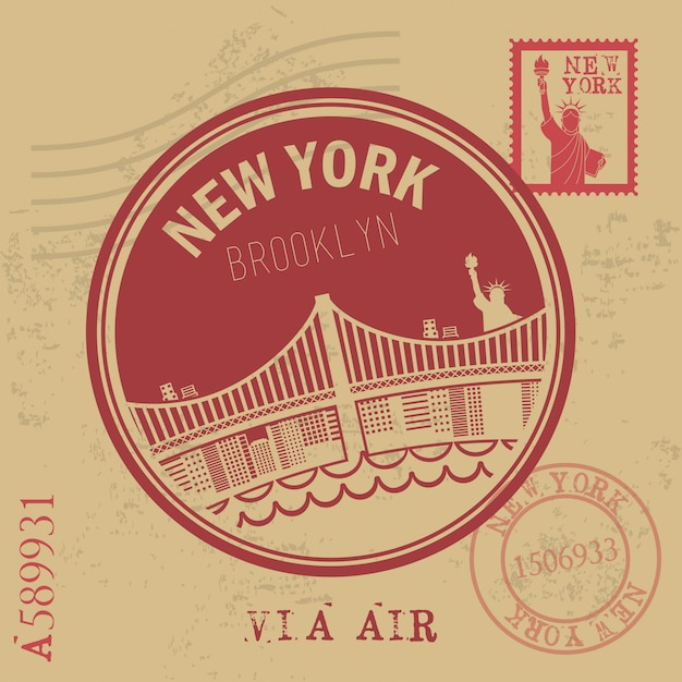 Diseño de nueva york sobre ilustración de vectores de fondo vintage