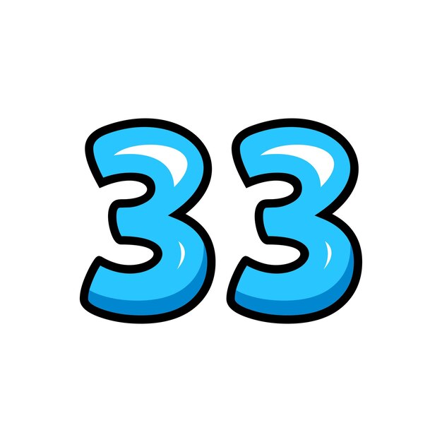 Diseño del número 33 con líneas en negrita