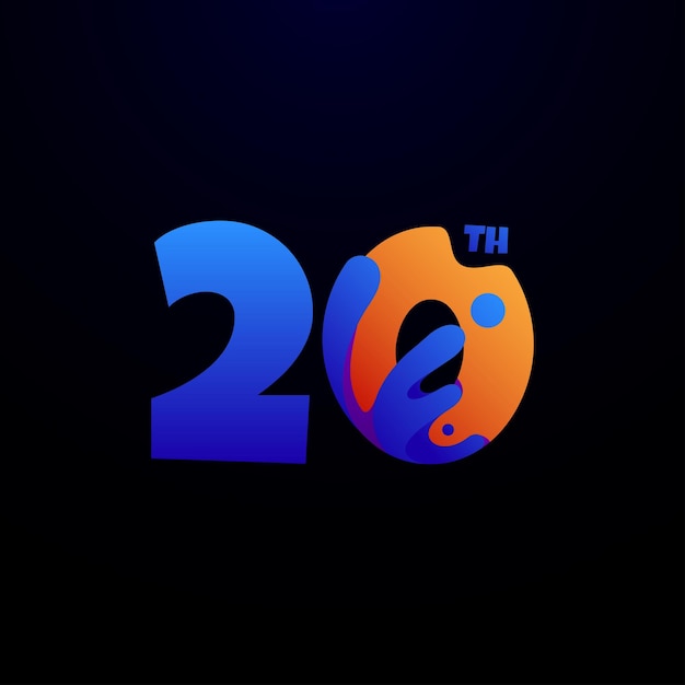 Diseño de número de aniversario para celebrar el momento