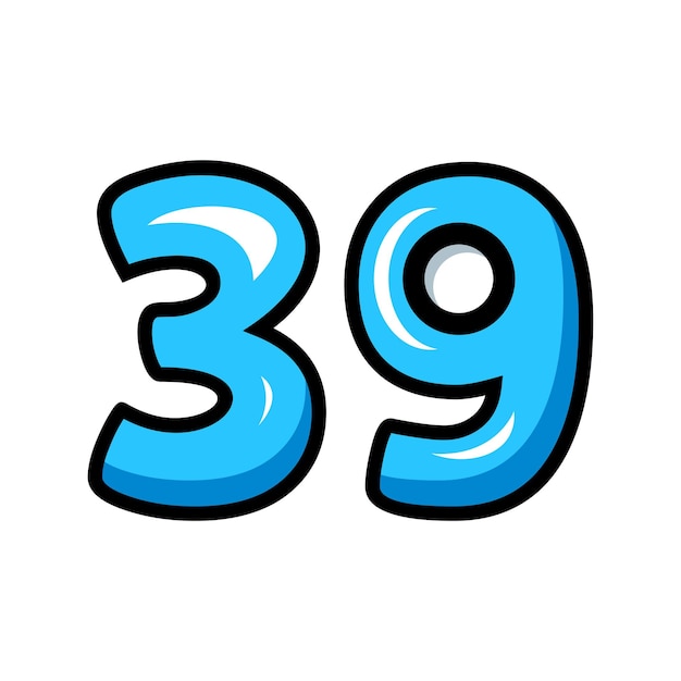 diseño del número 39 con líneas en negrita
