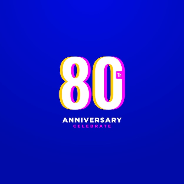 Diseño de números de aniversario para celebrar el saludo