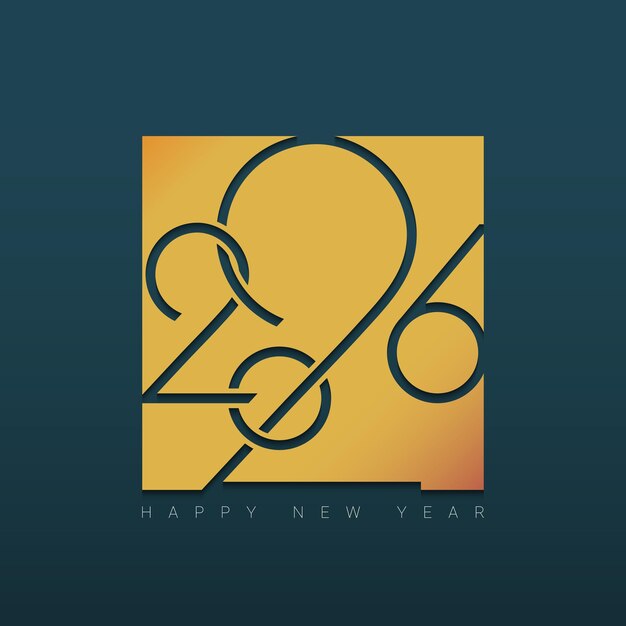 Diseño de números tipográficos para la celebración del Año Nuevo 2026