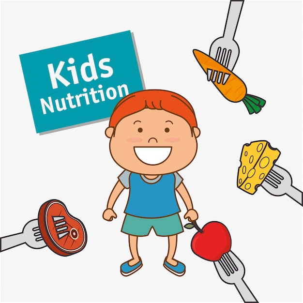 Vector diseño de nutrición infantil.