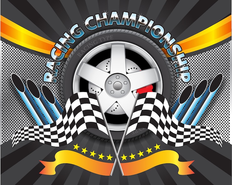 Vector diseño de obra deportiva de campeonato de carreras