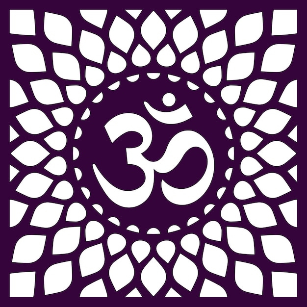 Diseño Om Jali utilizado para templos Mandir Om acrílico jali corian jali y mdf jali
