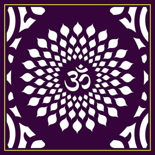 Diseño Om Jali utilizado para templos Mandir Om acrílico jali corian jali y mdf jali