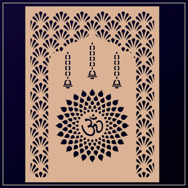 Diseño Om Jali utilizado para templos Mandir Om acrílico jali corian jali y mdf jali