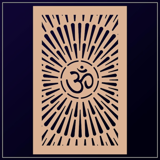 Diseño Om Jali utilizado para templos Mandir Om acrílico jali corian jali y mdf jali