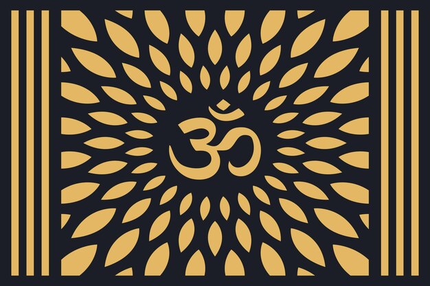 Diseño Om Jali utilizado para templos Mandir Om acrílico jali corian jali y mdf jali