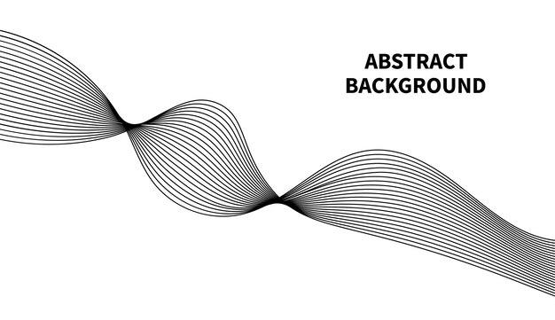 Un diseño de onda de línea abstracta suave en blanco y negro Esta ilustración vectorial es perfecta para mini