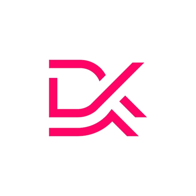 Diseño y onda del logotipo de la letra DX.