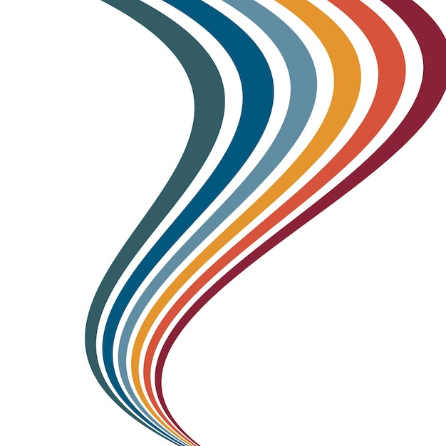 Diseño de ondas abstractas coloridas con rayas curvas