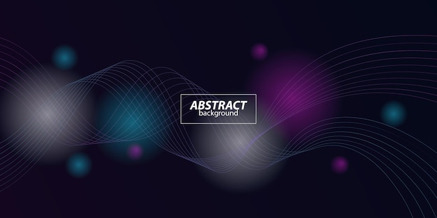 Diseño de ondas abstractas con curvas azules y patrones de luz para la plantilla de fondo digital