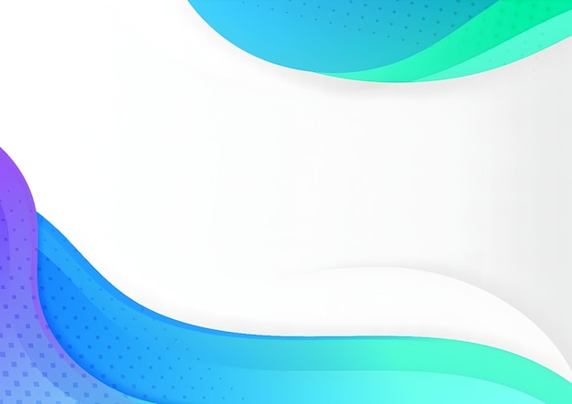 Diseño ondulado abstracto azul y verde sobre un fondo blanco