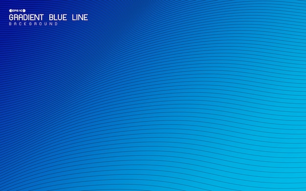 Diseño ondulado azul degradado abstracto de fondo de línea de arte.