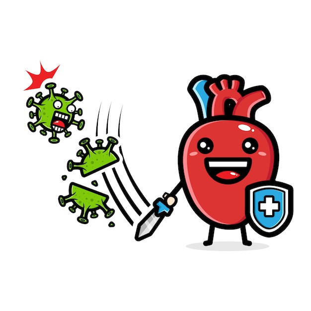 Diseño del órgano del corazón contra un virus.