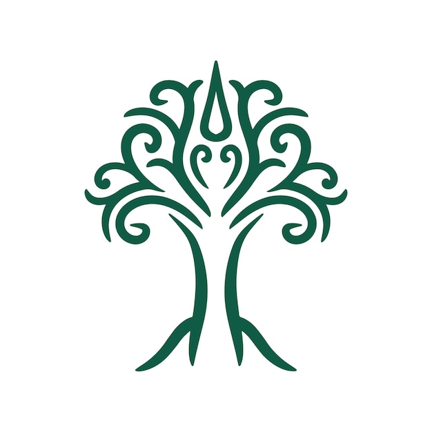 Diseño de ornamentación vectorial de árboles
