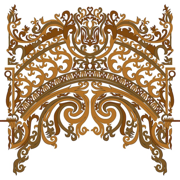 Un diseño ornamentado intrincado y detallado sobre un fondo blanco limpio