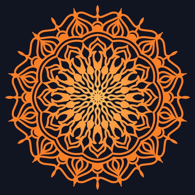 Diseño ornamental decorativo de patrón de flores de mandala de lujo