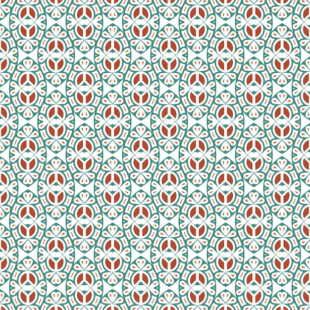 Diseño ornamental geométrico sin costuras en colores azul y óxido