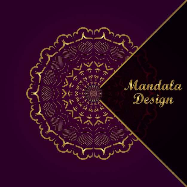 diseño ornamental de lujo con fondo de mandala dorado Diseño