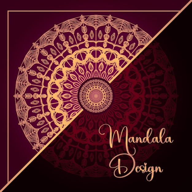 diseño ornamental de lujo con fondo de mandala dorado Diseño