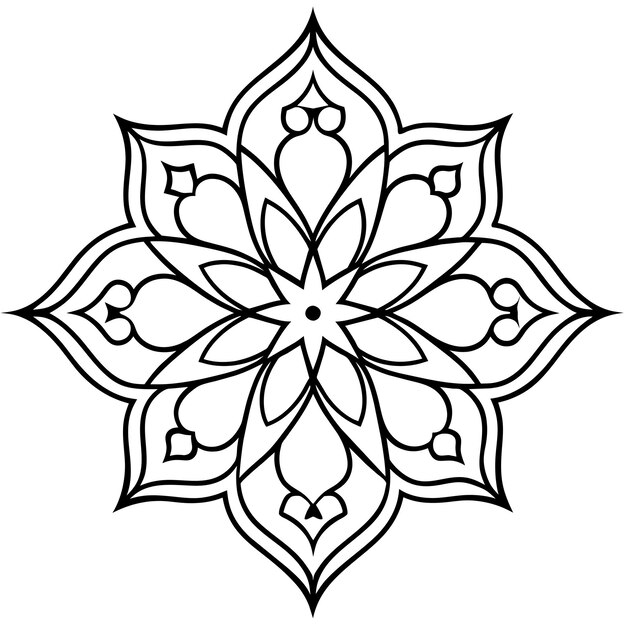 diseño de ornamento geométrico abstracto ilustración en blanco y negro