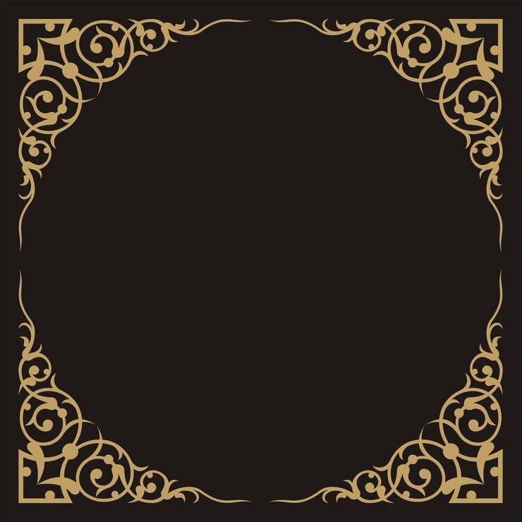 diseño de ornamento de marco cuadrado patrón diseño de oro y fondo de balcón