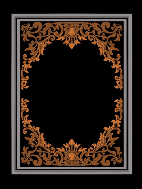 diseño de ornamento de marco de grabado de lujo editable vector de color