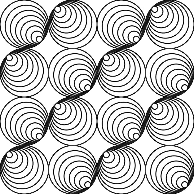 Diseño de ornamento de remolino de patrón de círculo transparente monocromo
